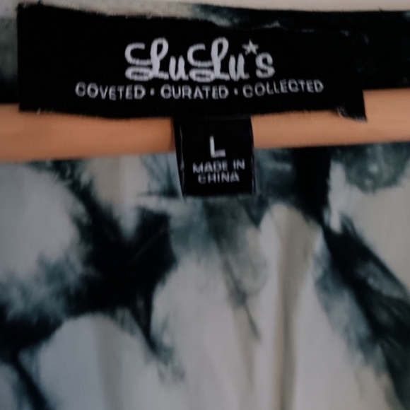 [ Lulus Black & Cream Taupe Gray Two Tone Ombre Tie Dye Kimono Maxi Dress ] - Picture 3 of 4